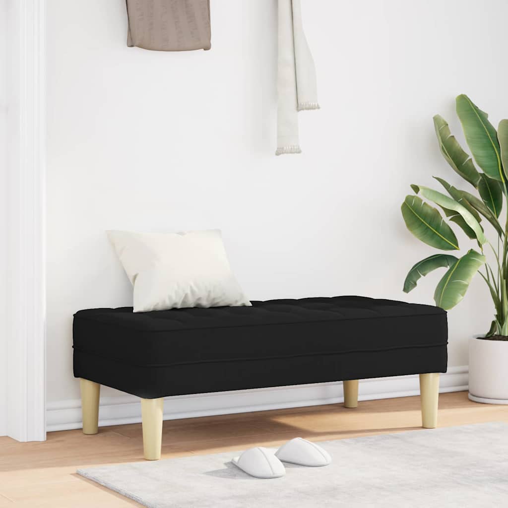 banc Noir 113 x 57 x 39 cm tissu - XIOS