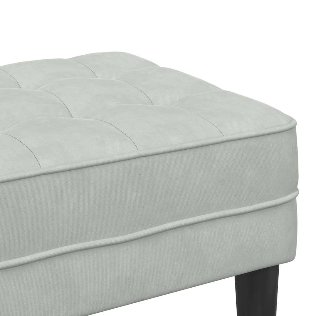 banc avec coussin Gris clair 113 x 57 x 39 cm Velours - XIOS