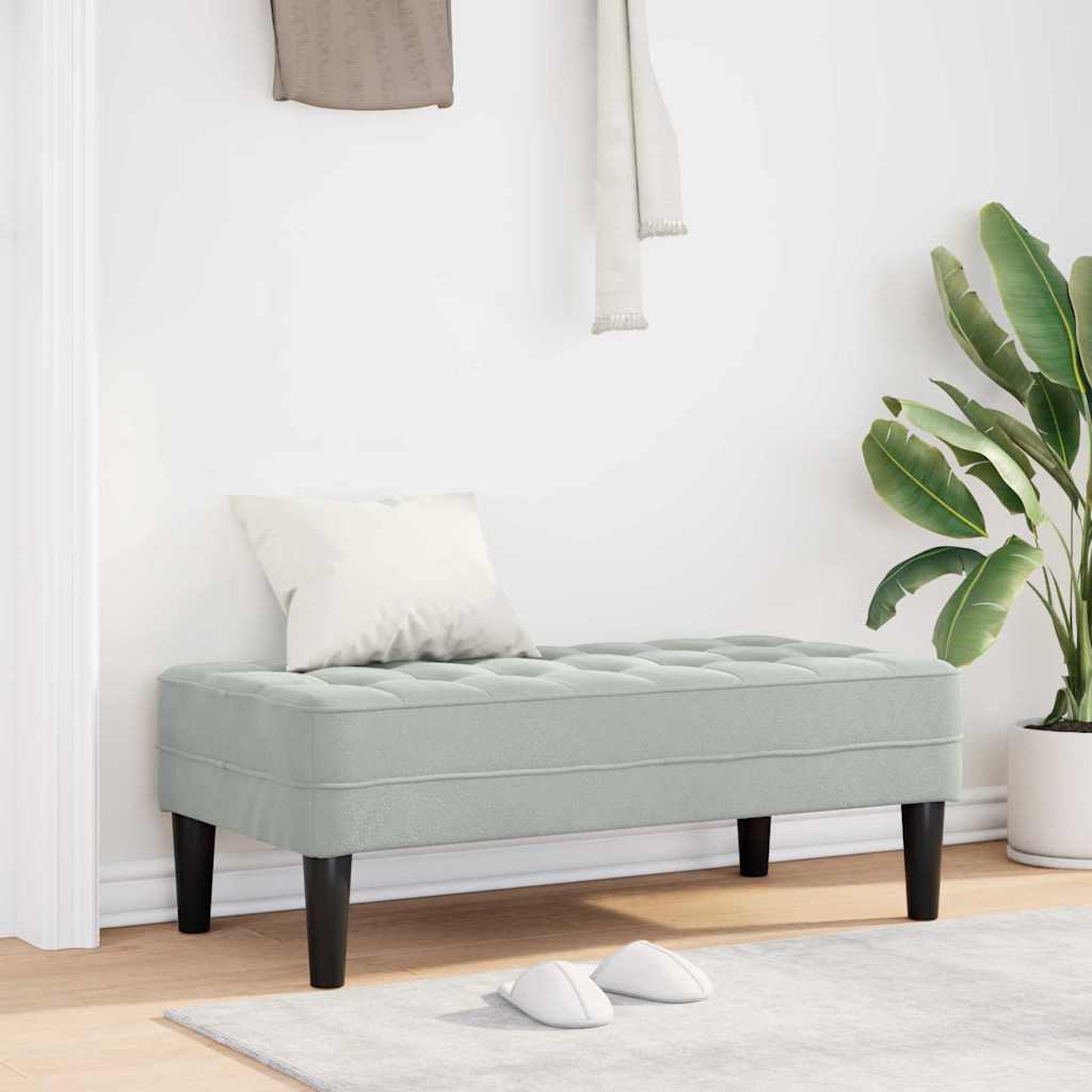 banc avec coussin Gris clair 113 x 57 x 39 cm Velours - XIOS