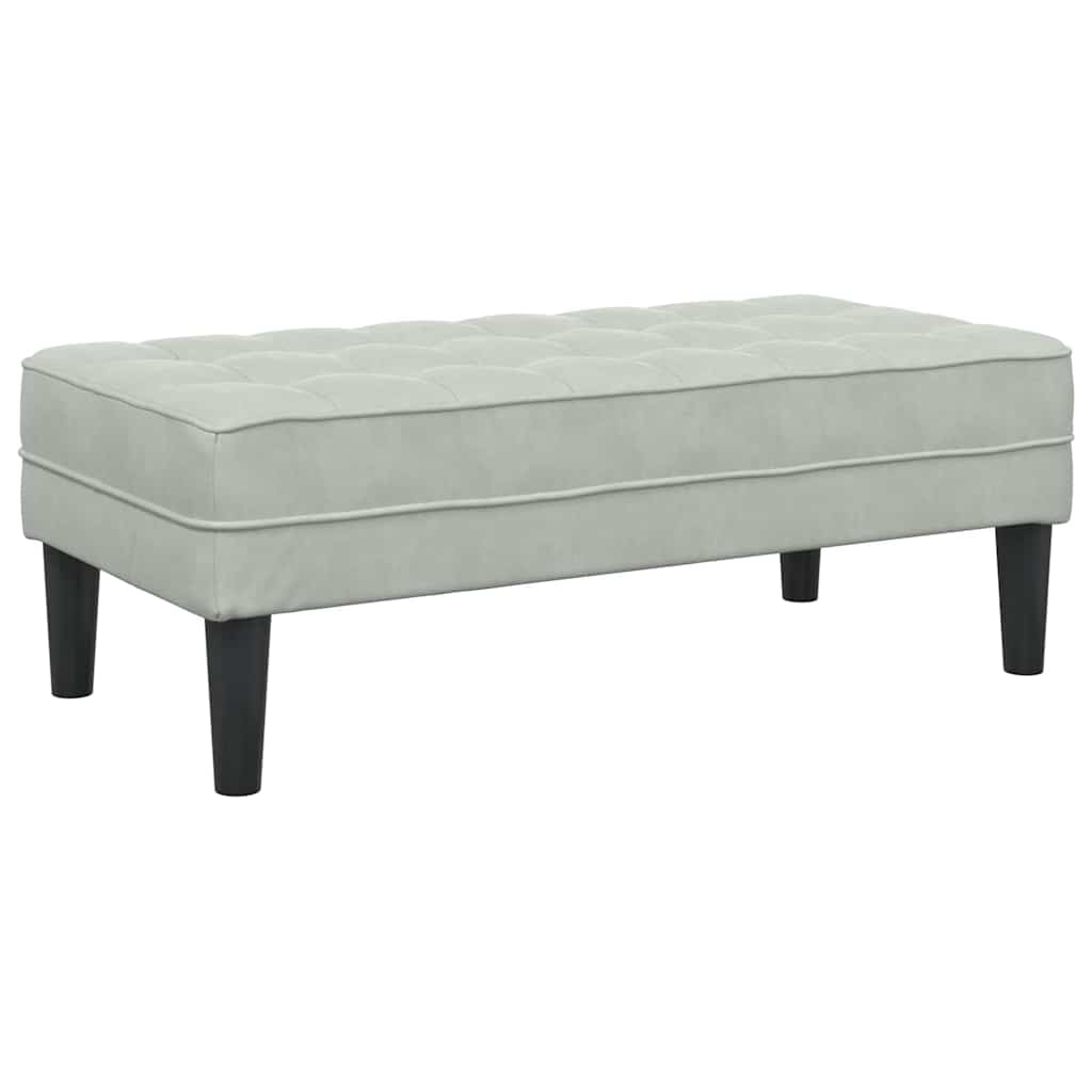 banc avec coussin Gris clair 113 x 57 x 39 cm Velours - XIOS