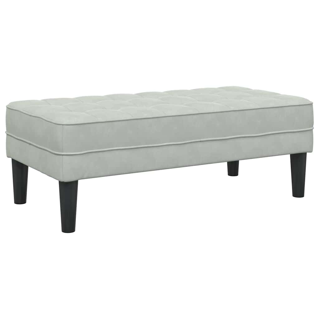 banc avec coussin Gris clair 113 x 57 x 39 cm Velours - XIOS
