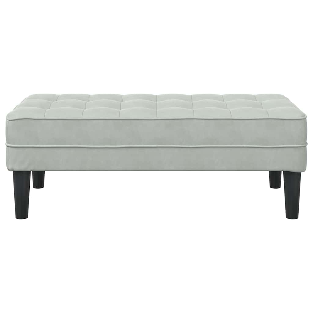 banc avec coussin Gris clair 113 x 57 x 39 cm Velours - XIOS
