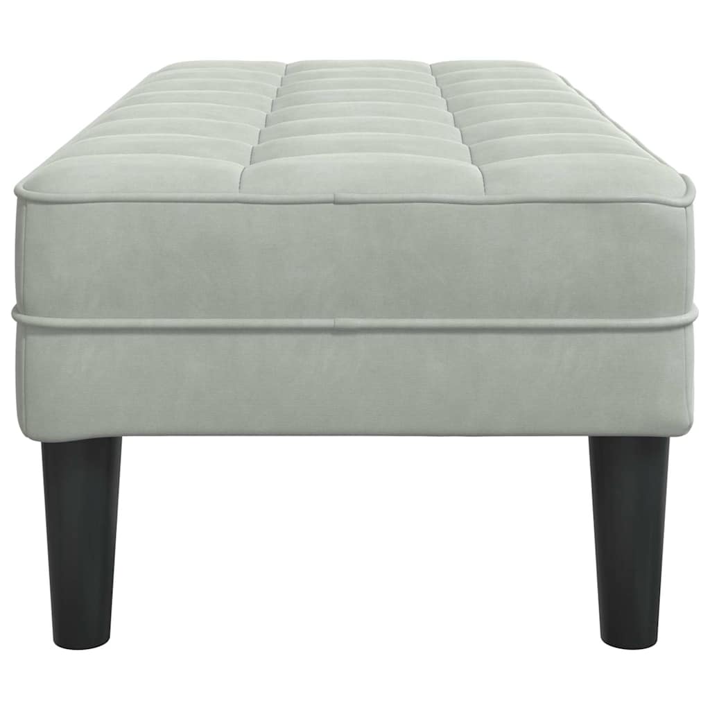 banc avec coussin Gris clair 113 x 57 x 39 cm Velours - XIOS
