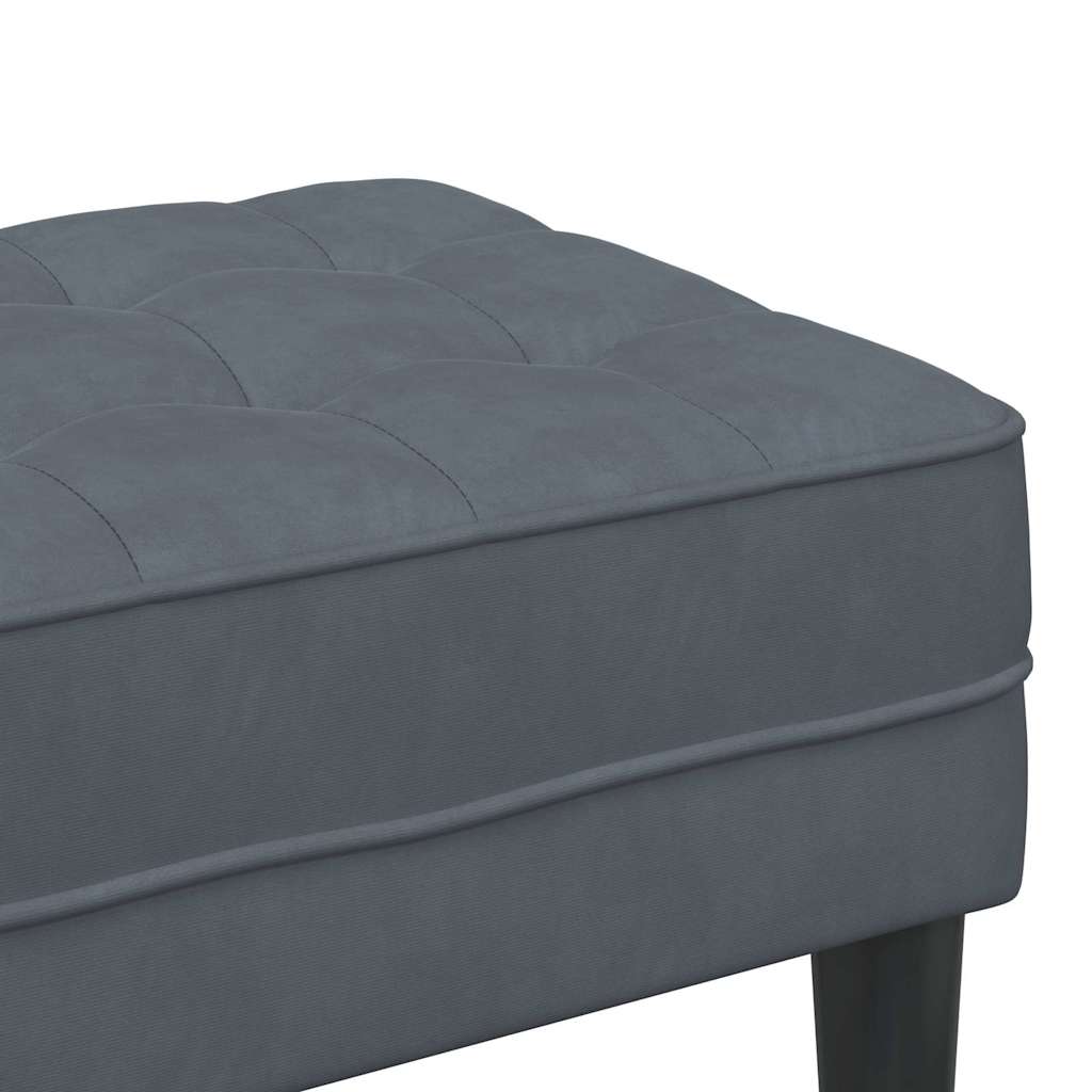 banc Gris foncé 113 x 57 x 39 cm Velours - XIOS
