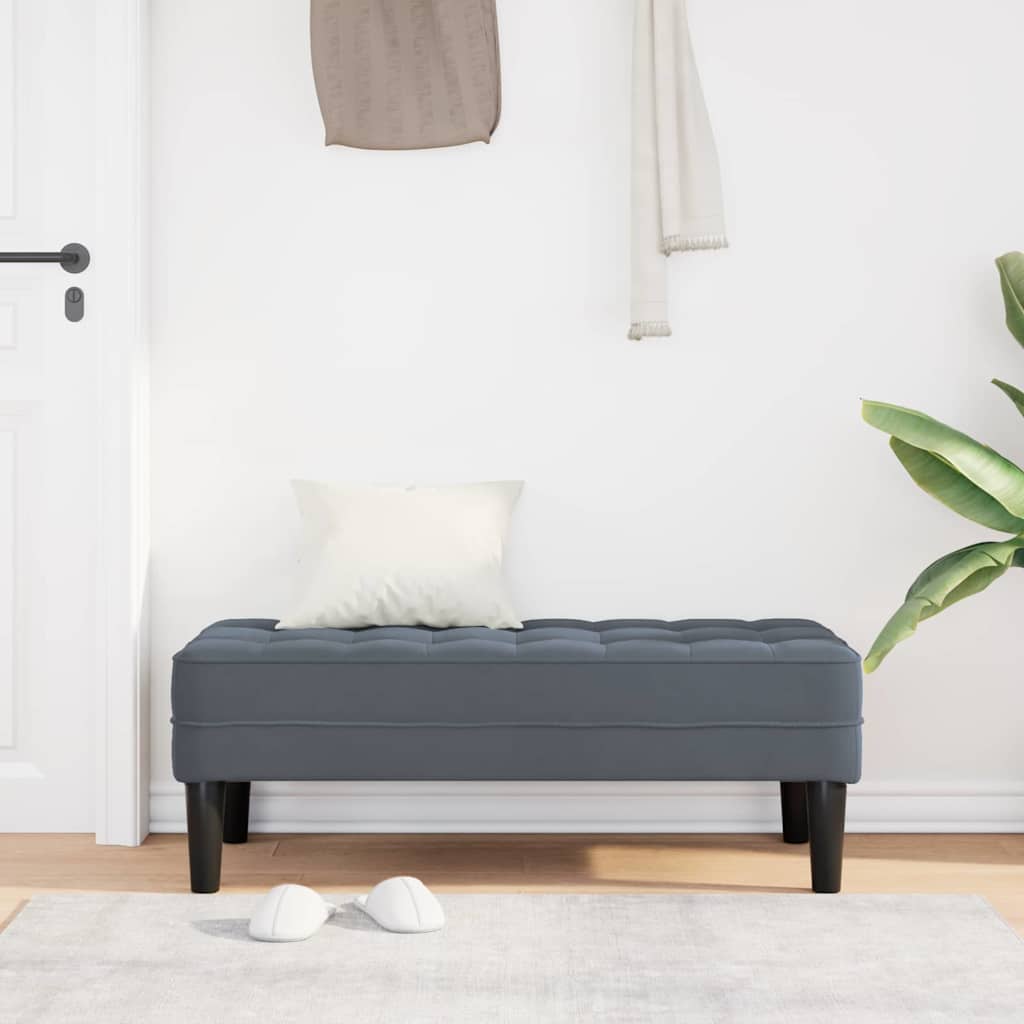 banc avec coussin Gris foncé 113 x 57 x 39 cm Velours - XIOS