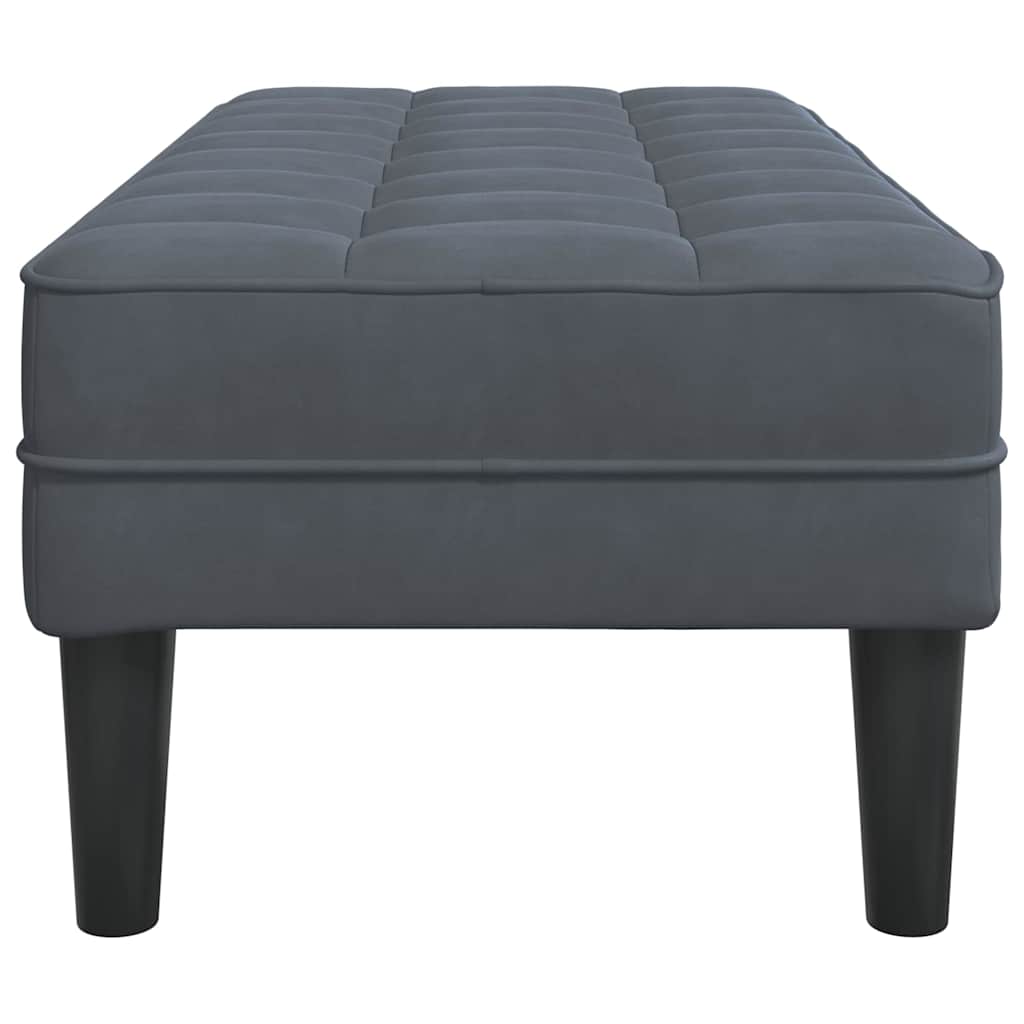 banc avec coussin Gris foncé 113 x 57 x 39 cm Velours - XIOS