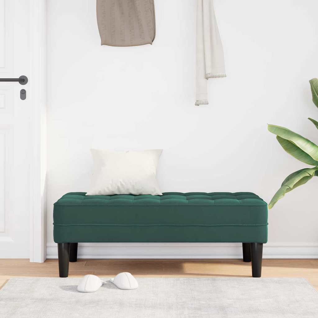 banc avec coussin Vert foncé 113 x 57 x 39 cm Velours - XIOS