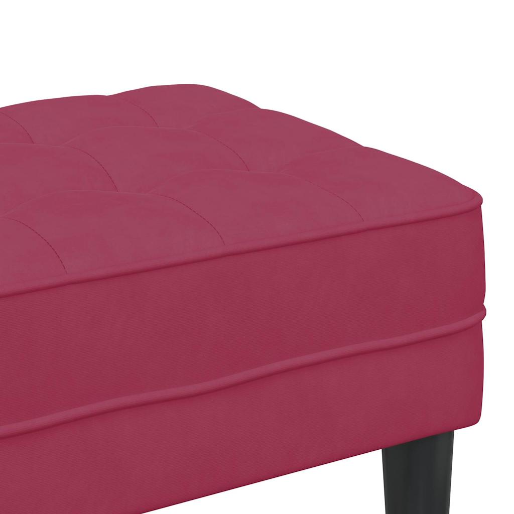 banc avec coussin Bordeaux 113 x 57 x 39 cm Velours - XIOS