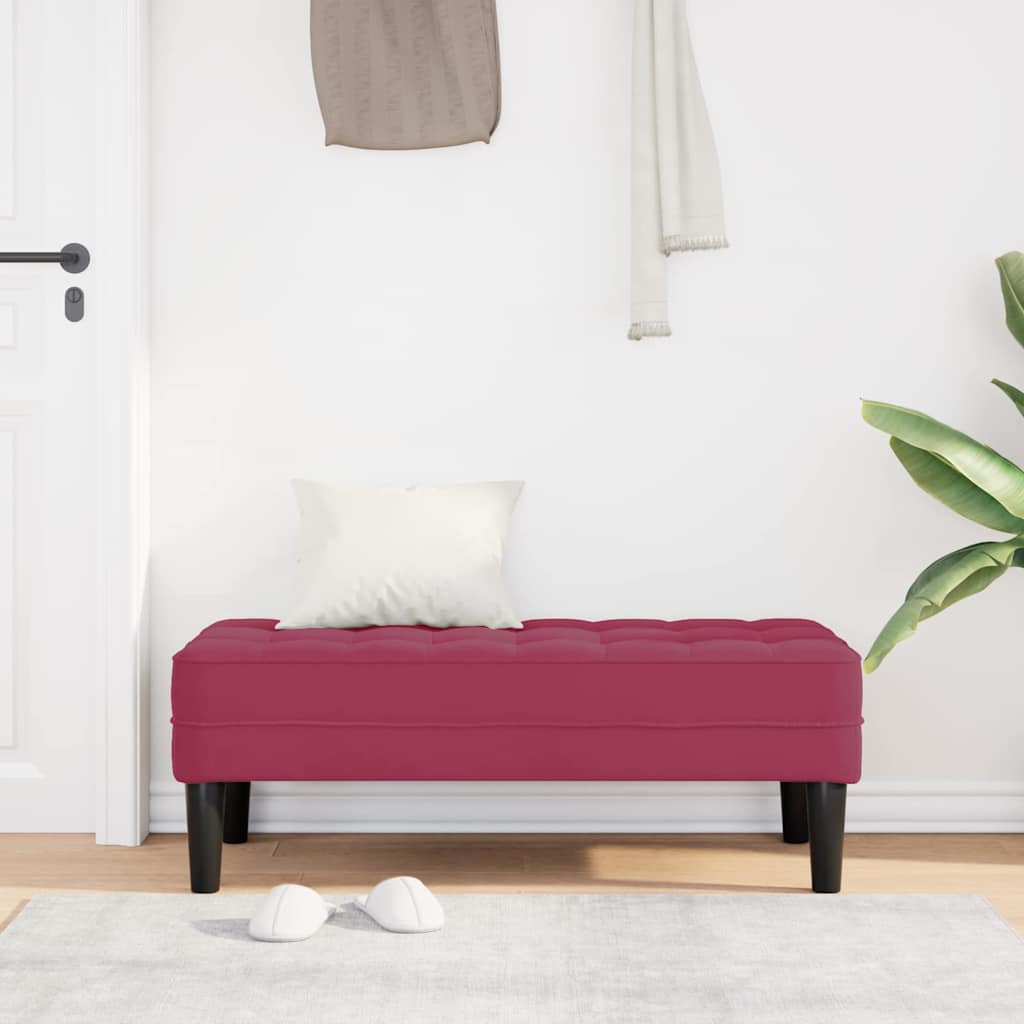 banc avec coussin Bordeaux 113 x 57 x 39 cm Velours - XIOS
