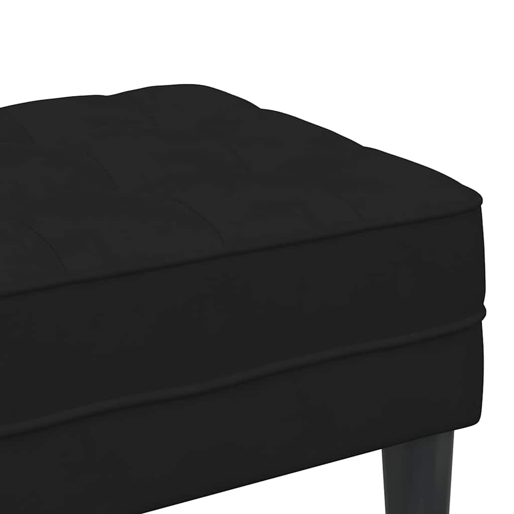 banc avec coussin Noir 113 x 57 x 39 cm Velours - XIOS