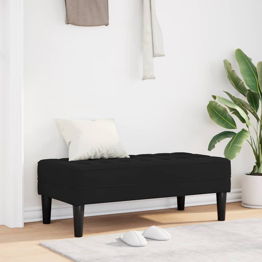 banc avec coussin Noir 113 x 57 x 39 cm Velours - XIOS