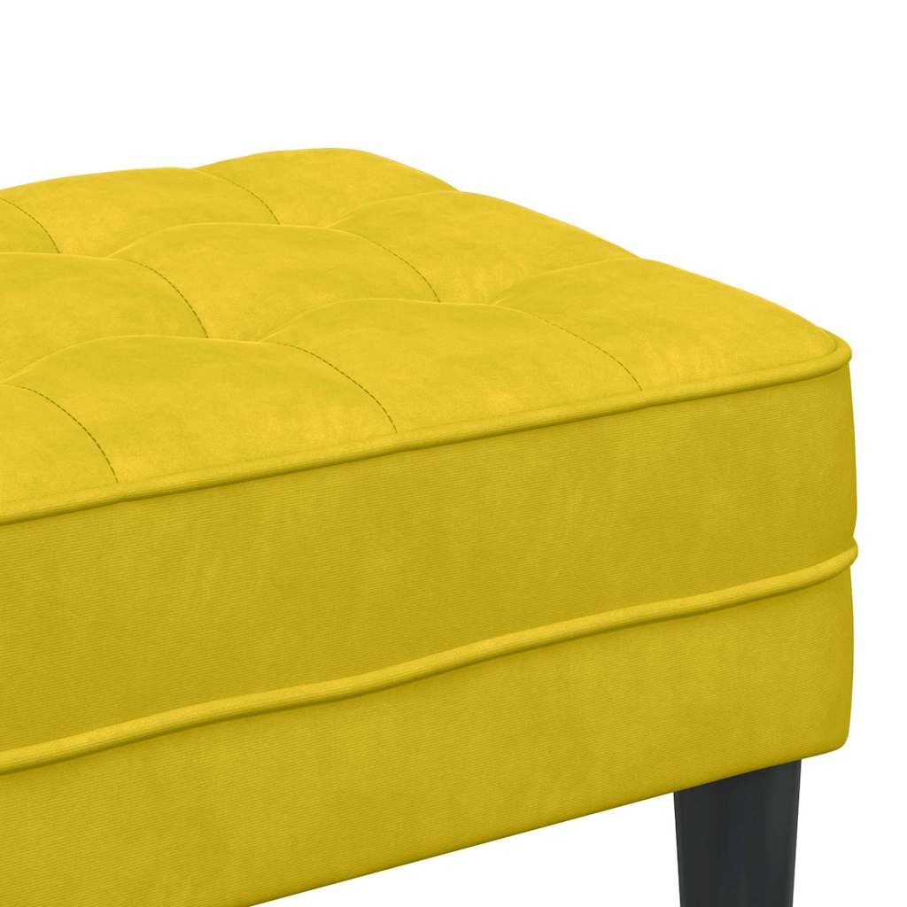 banc avec coussin Jaune 113 x 57 x 39 cm Velours - XIOS
