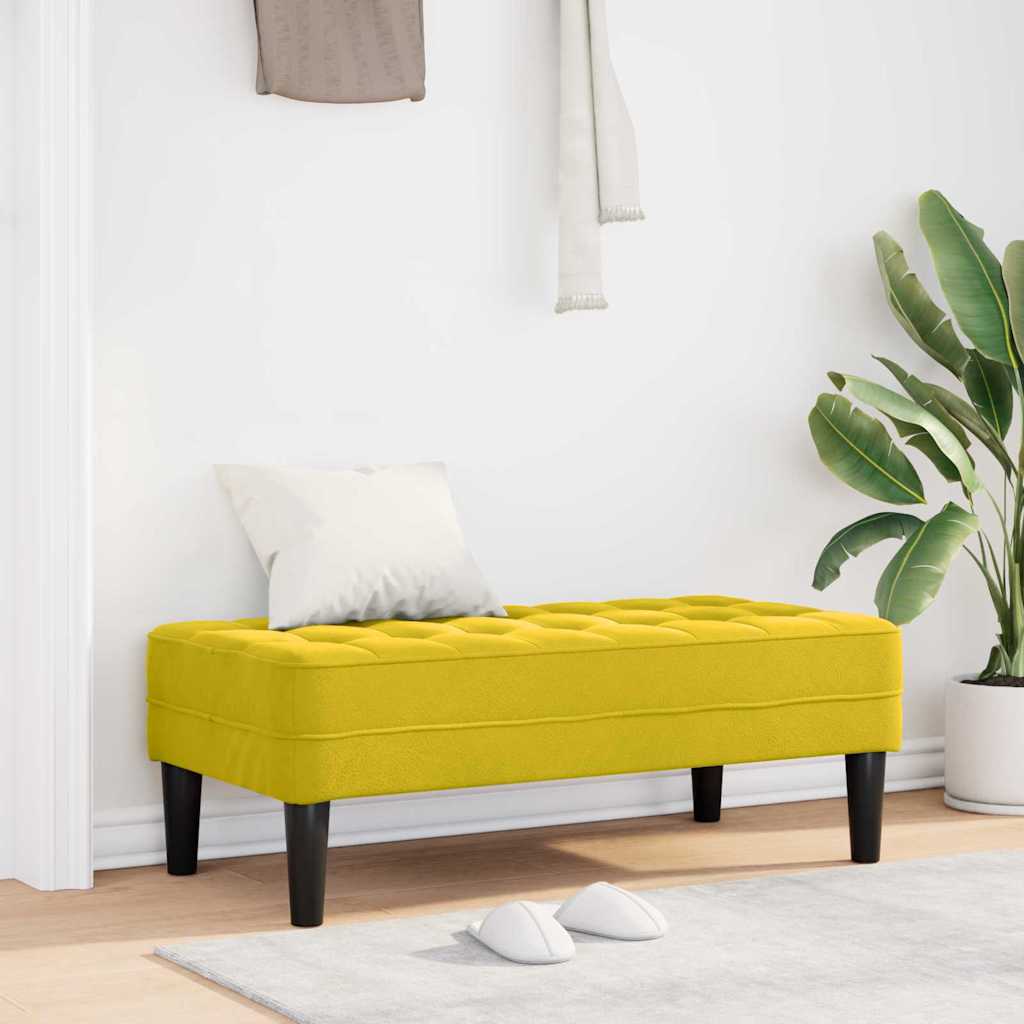 banc avec coussin Jaune 113 x 57 x 39 cm Velours - XIOS