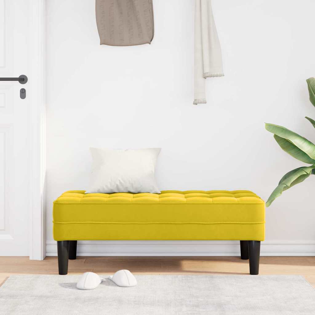 banc avec coussin Jaune 113 x 57 x 39 cm Velours - XIOS