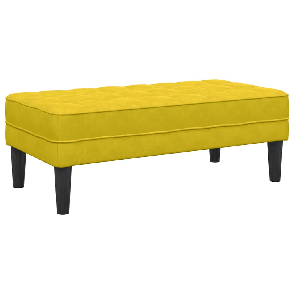 banc avec coussin Jaune 113 x 57 x 39 cm Velours - XIOS