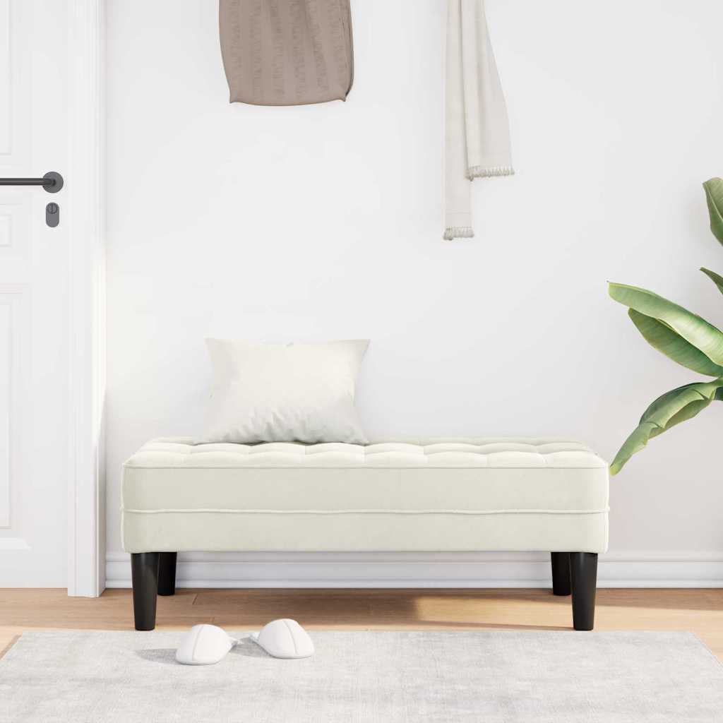 banc avec coussin Crème 113 x 57 x 39 cm Velours - XIOS