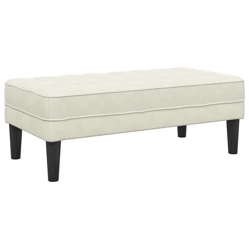 banc avec coussin Crème 113 x 57 x 39 cm Velours - XIOS
