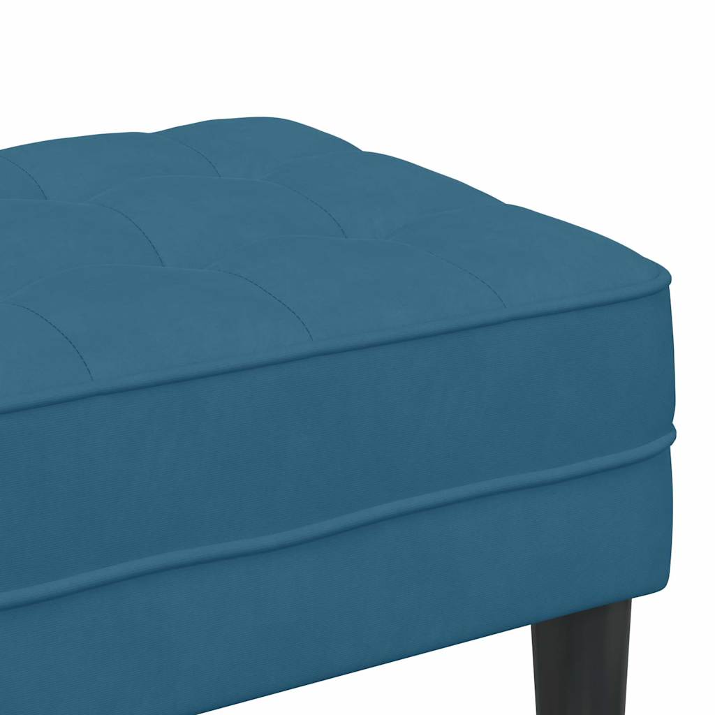 banc avec coussin Bleu 113 x 57 x 39 cm Velours - XIOS