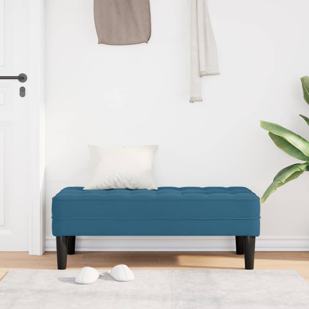 banc avec coussin Bleu 113 x 57 x 39 cm Velours - XIOS