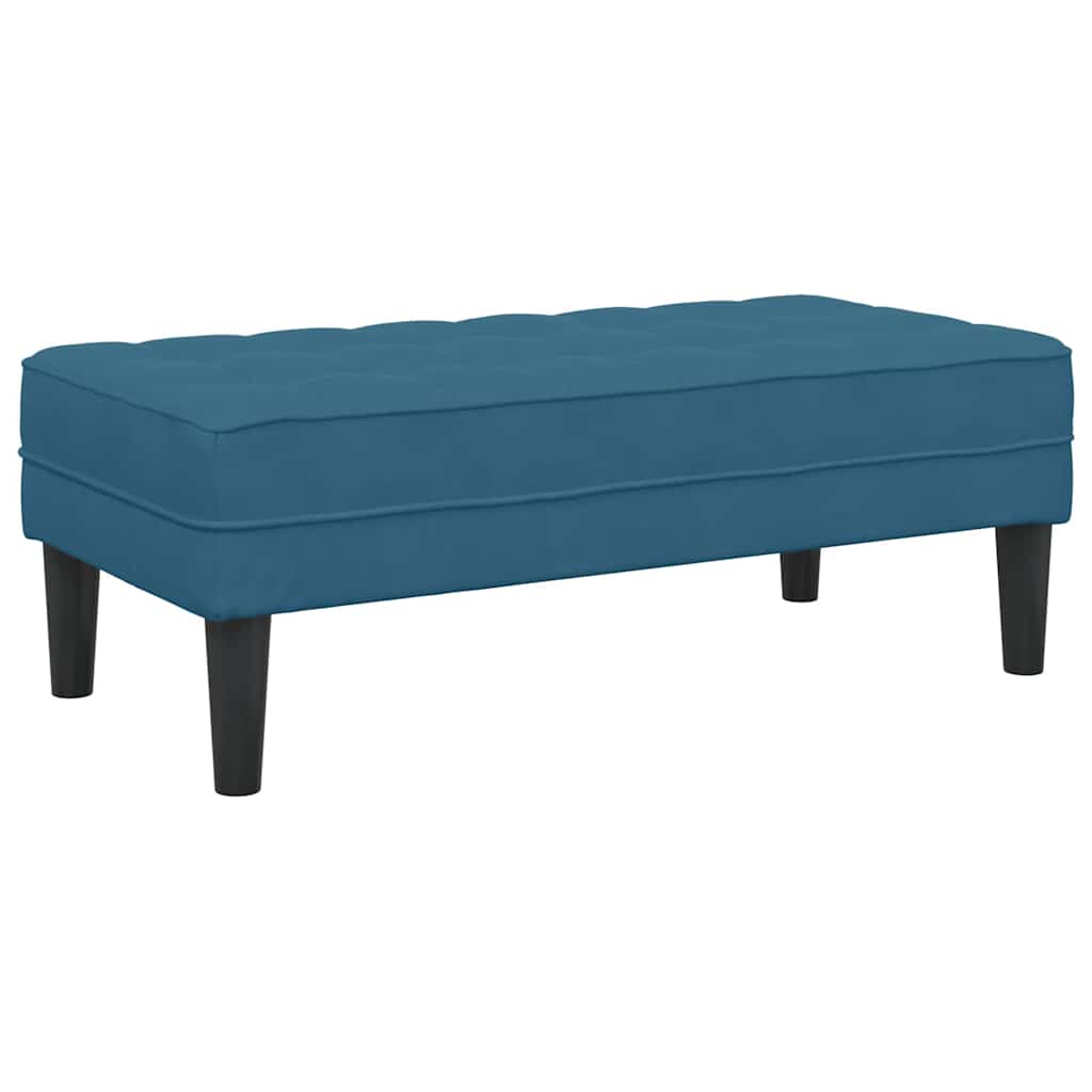 banc avec coussin Bleu 113 x 57 x 39 cm Velours - XIOS