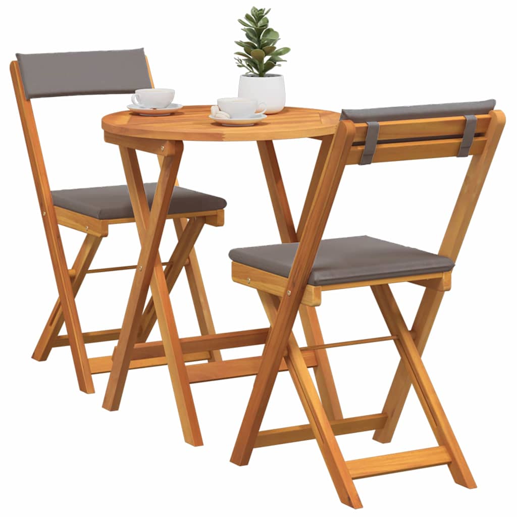 Ensemble de salle à manger pour jardin 3 pcs Huile Naturelle - XIOS