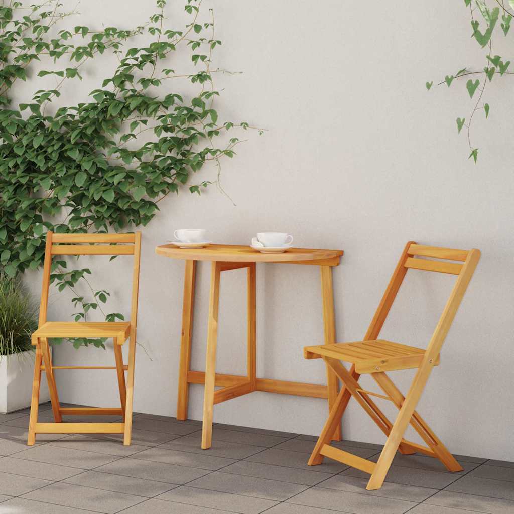 Ensemble bistrot 3 pcs Huile Naturelle Bois d'Acacia Massif - XIOS