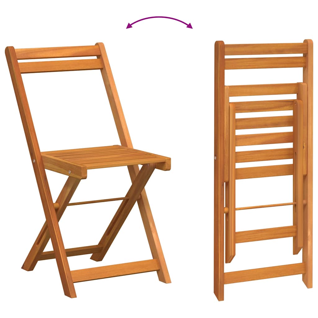 Ensemble bistrot 3 pcs Huile Naturelle Bois d'Acacia Massif - XIOS