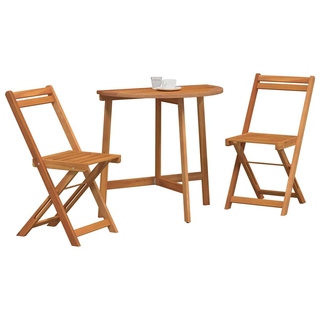Ensemble bistrot 3 pcs Huile Naturelle Bois d'Acacia Massif - XIOS