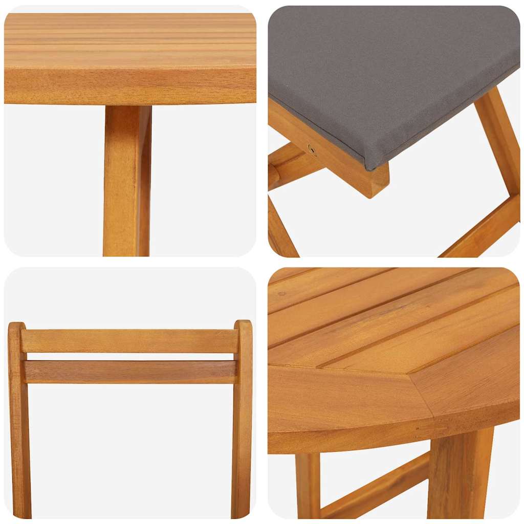 Ensemble bistrot 3 pcs Huile Naturelle Bois d'Acacia Massif - XIOS