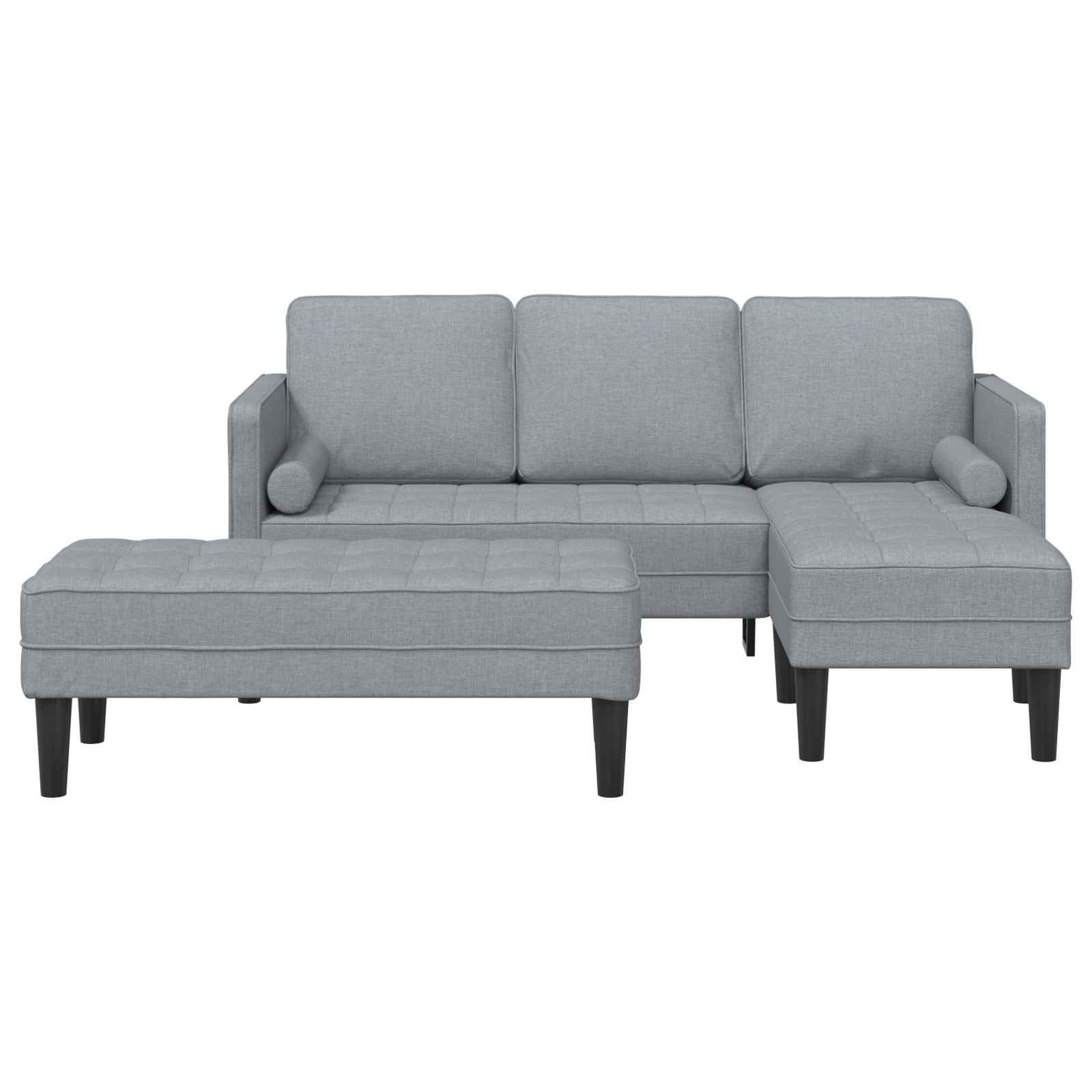 Ensemble de Canapés avec coussin 2 pcs Gris clair Polyester - XIOS