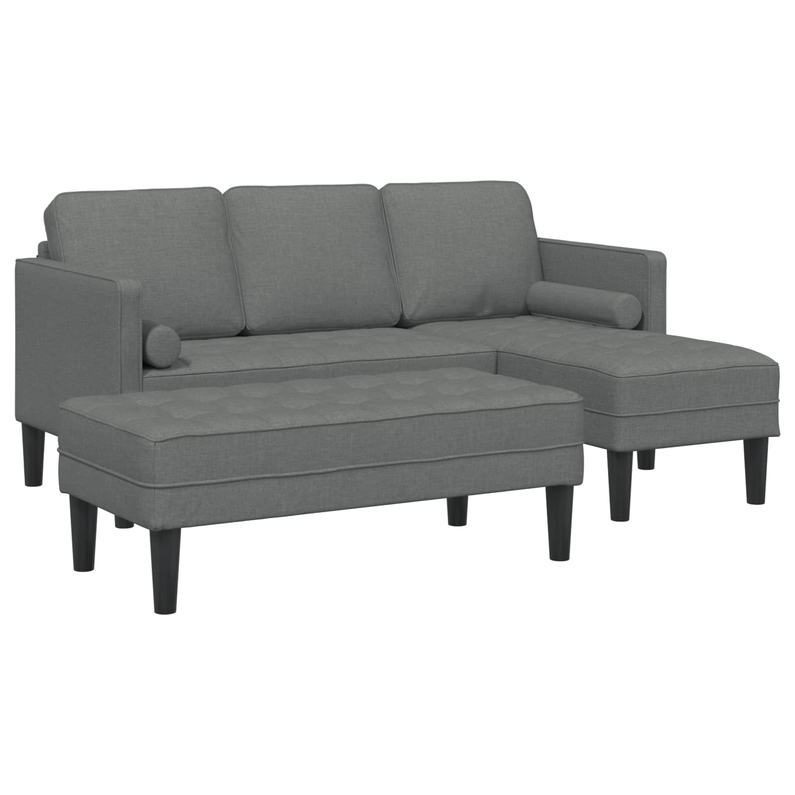 Ensemble de Canapés avec coussin 2 pcs Gris foncé Polyester - XIOS