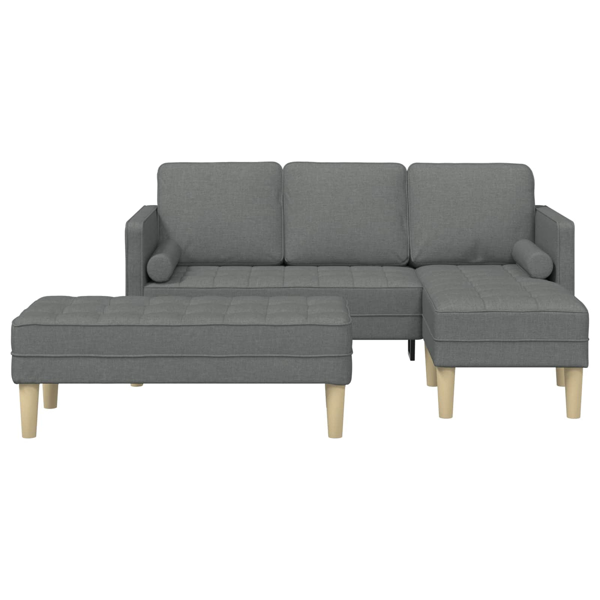 Ensemble de Canapés 2 pc Gris foncé Polyester