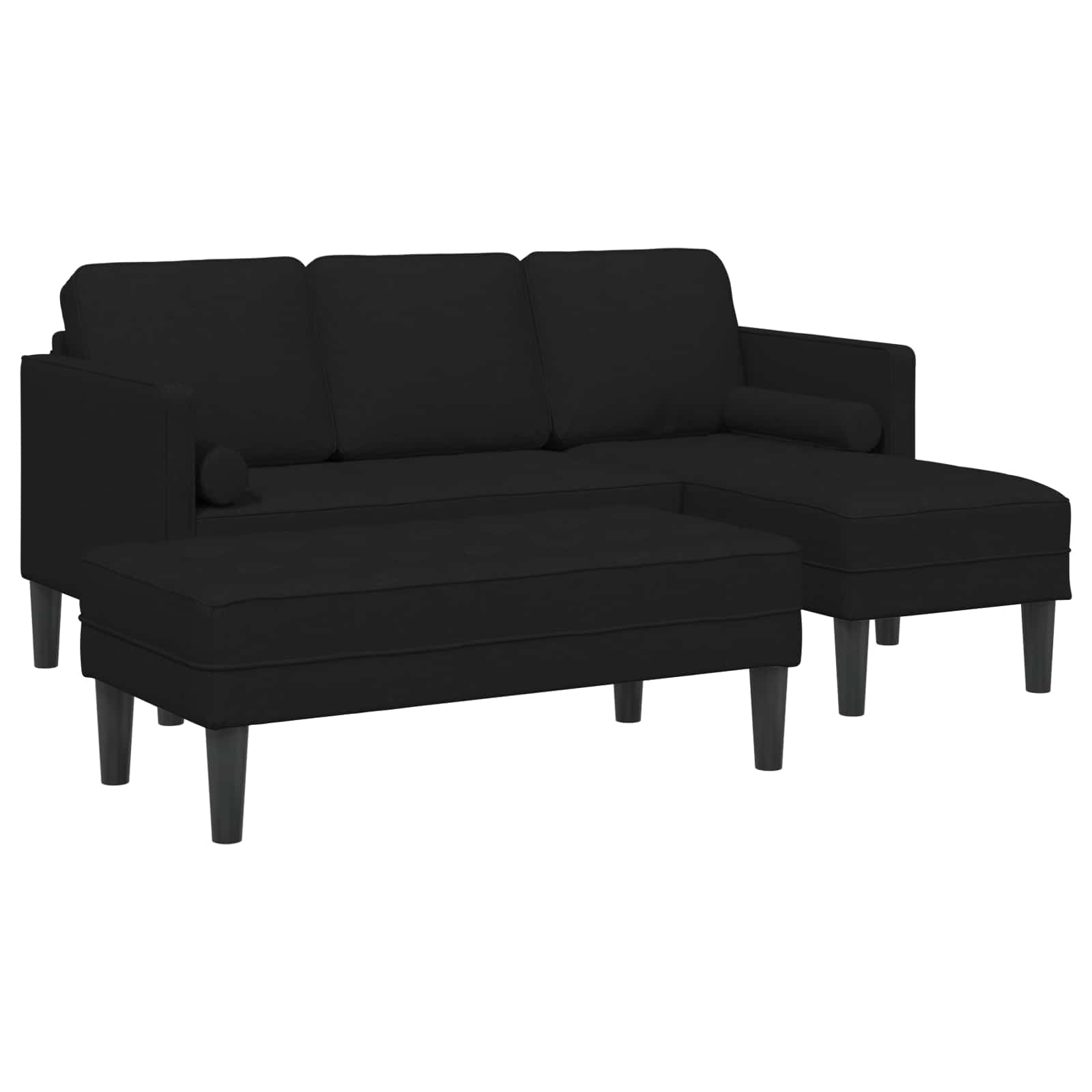 Ensemble de Canapés avec coussin 2 pcs Noir Polyester - XIOS