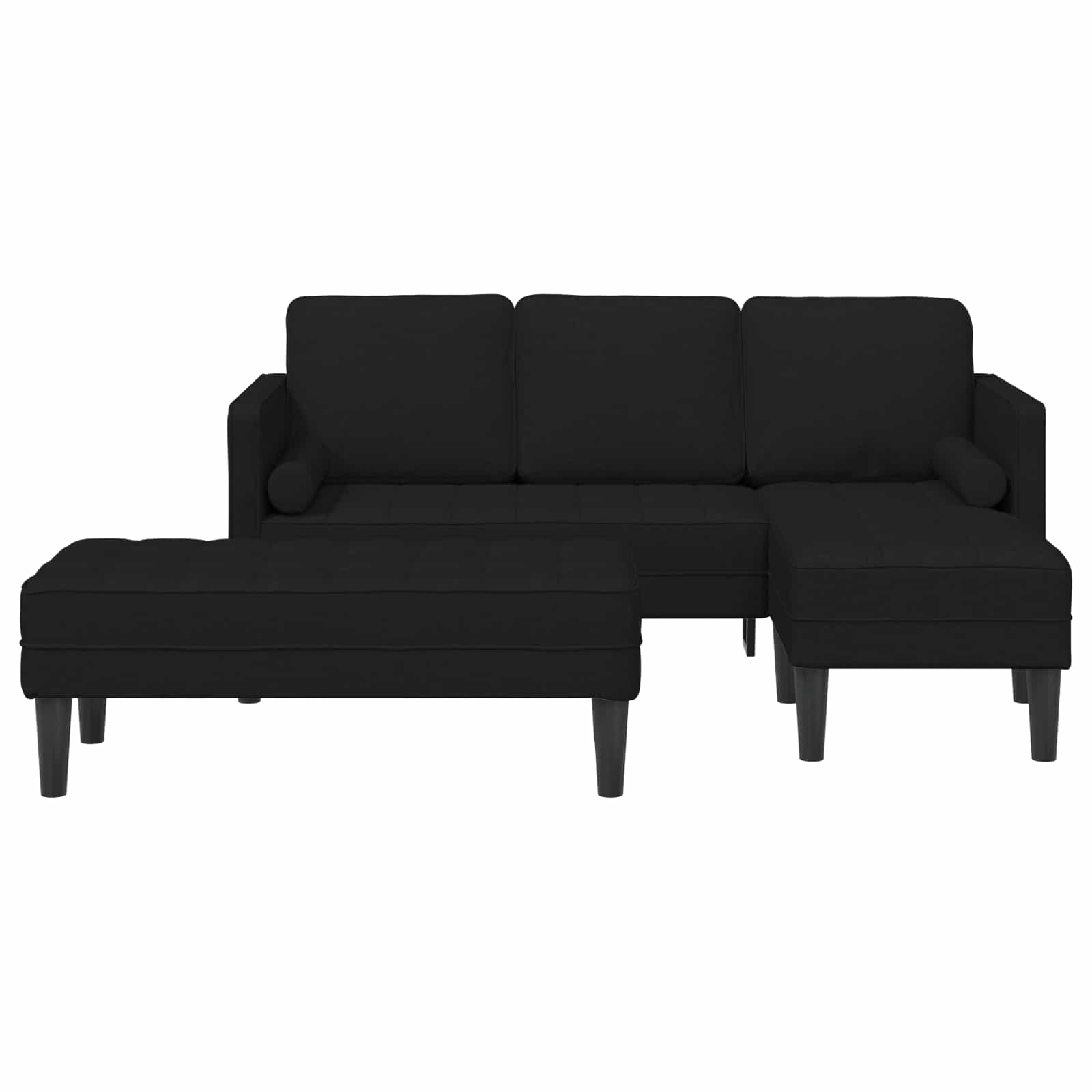 Ensemble de Canapés avec coussin 2 pcs Noir Polyester - XIOS