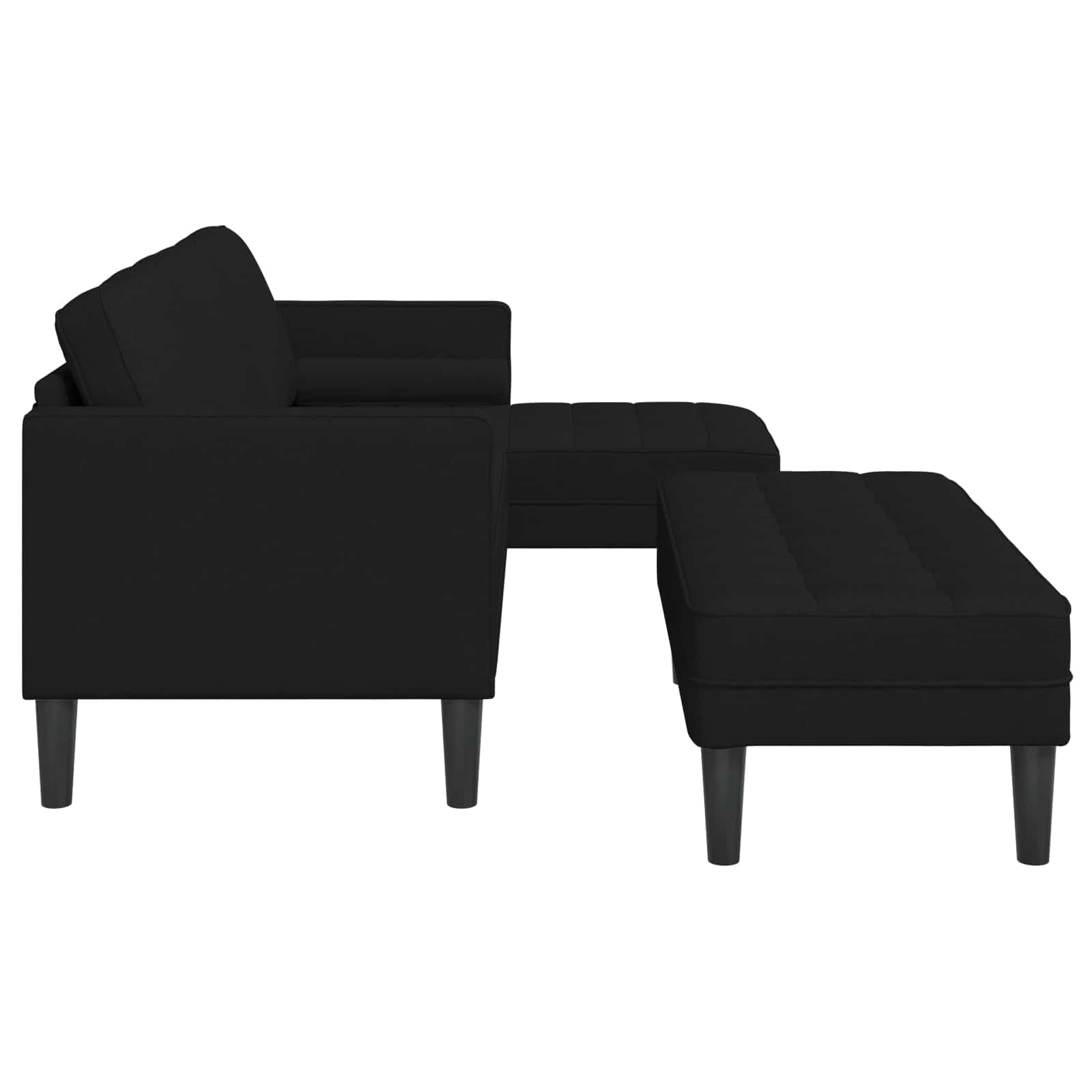 Ensemble de Canapés avec coussin 2 pcs Noir Polyester - XIOS