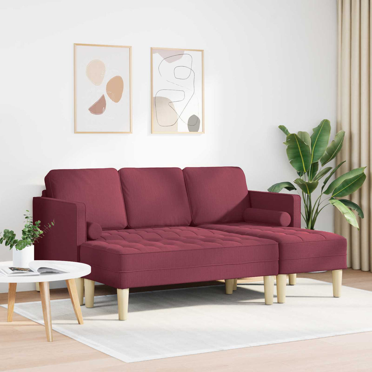 Ensemble de Canapés 2 pc Bordeaux Polyester