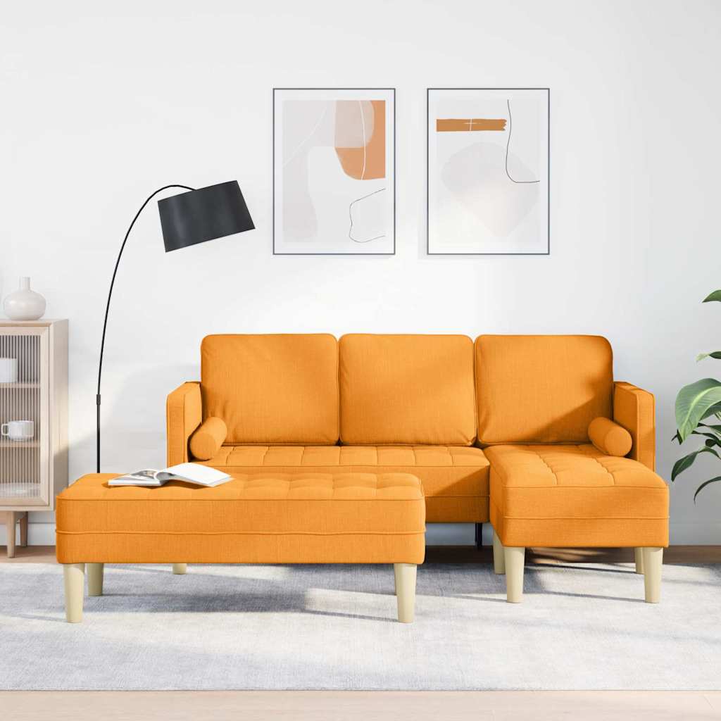 Ensemble de Canapés avec coussin 2 pcs Jaune foncé Polyester - XIOS