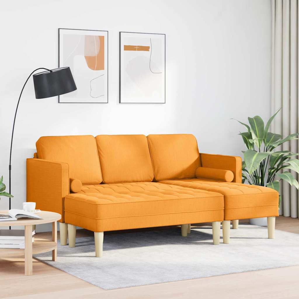 Ensemble de Canapés avec coussin 2 pcs Jaune foncé Polyester - XIOS