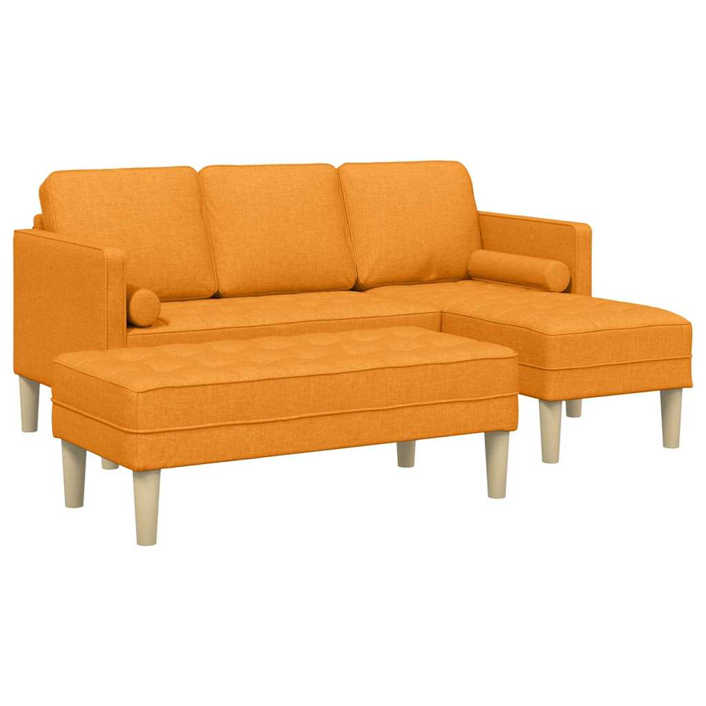Ensemble de Canapés avec coussin 2 pcs Jaune foncé Polyester - XIOS