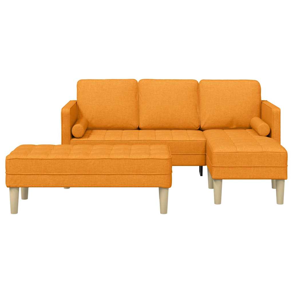 Ensemble de Canapés avec coussin 2 pcs Jaune foncé Polyester - XIOS
