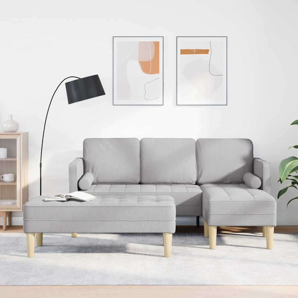 Ensemble de Canapés avec coussin 2 pcs Gris nuage Polyester - XIOS