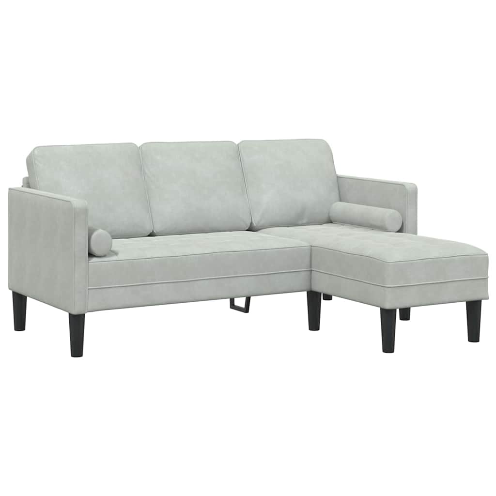 Ensemble de Canapés avec coussin 2 pcs Gris clair Polyester - XIOS