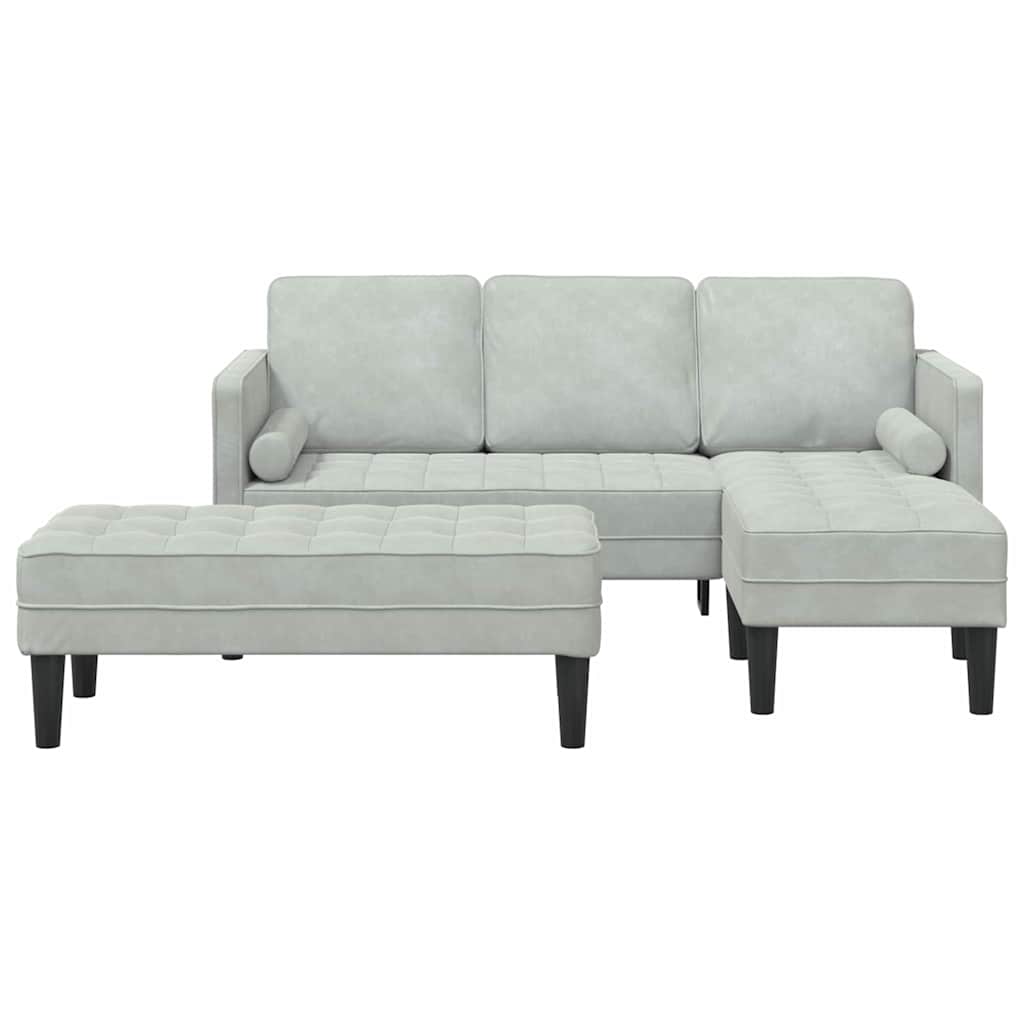 Ensemble de Canapés avec coussin 2 pcs Gris clair Polyester - XIOS