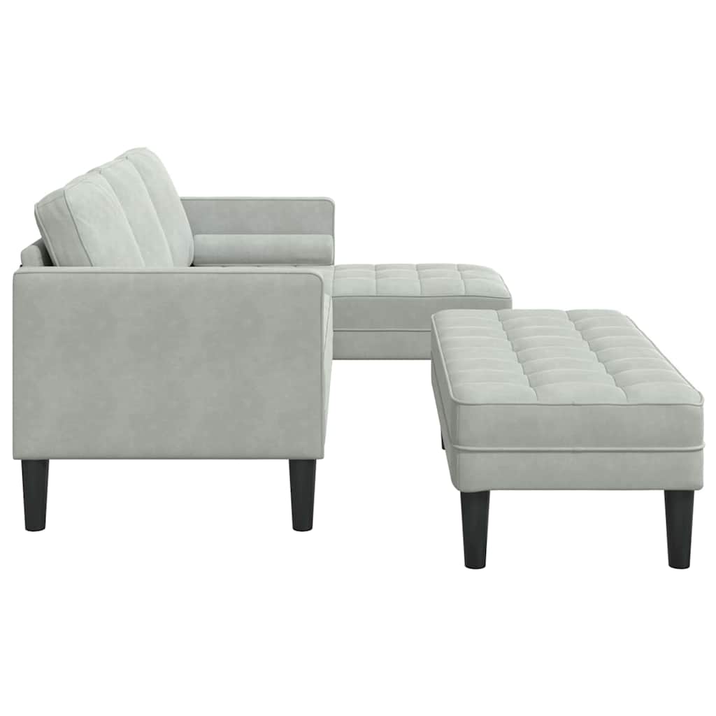 Ensemble de Canapés avec coussin 2 pcs Gris clair Polyester - XIOS