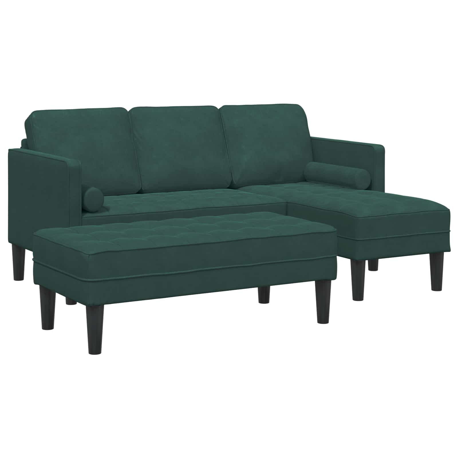 Ensemble de Canapés avec coussin 2 pcs Vert foncé Polyester - XIOS