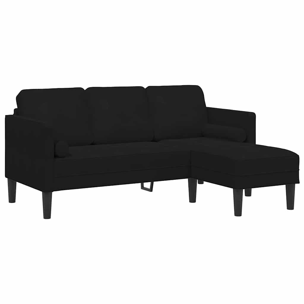 Ensemble de Canapés avec coussin 2 pcs Noir Polyester - XIOS