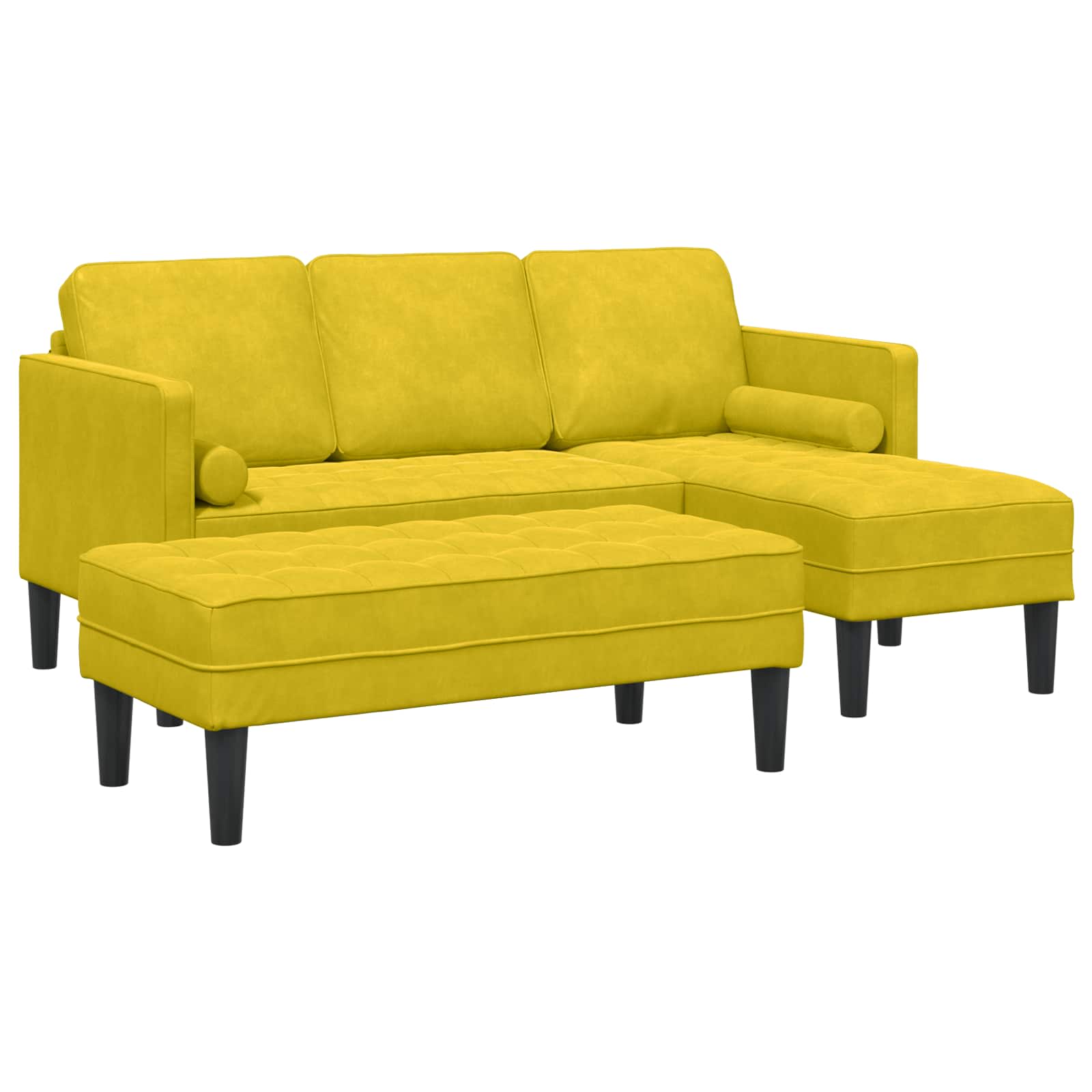 Ensemble de Canapés avec coussin 2 pcs Jaune Polyester - XIOS