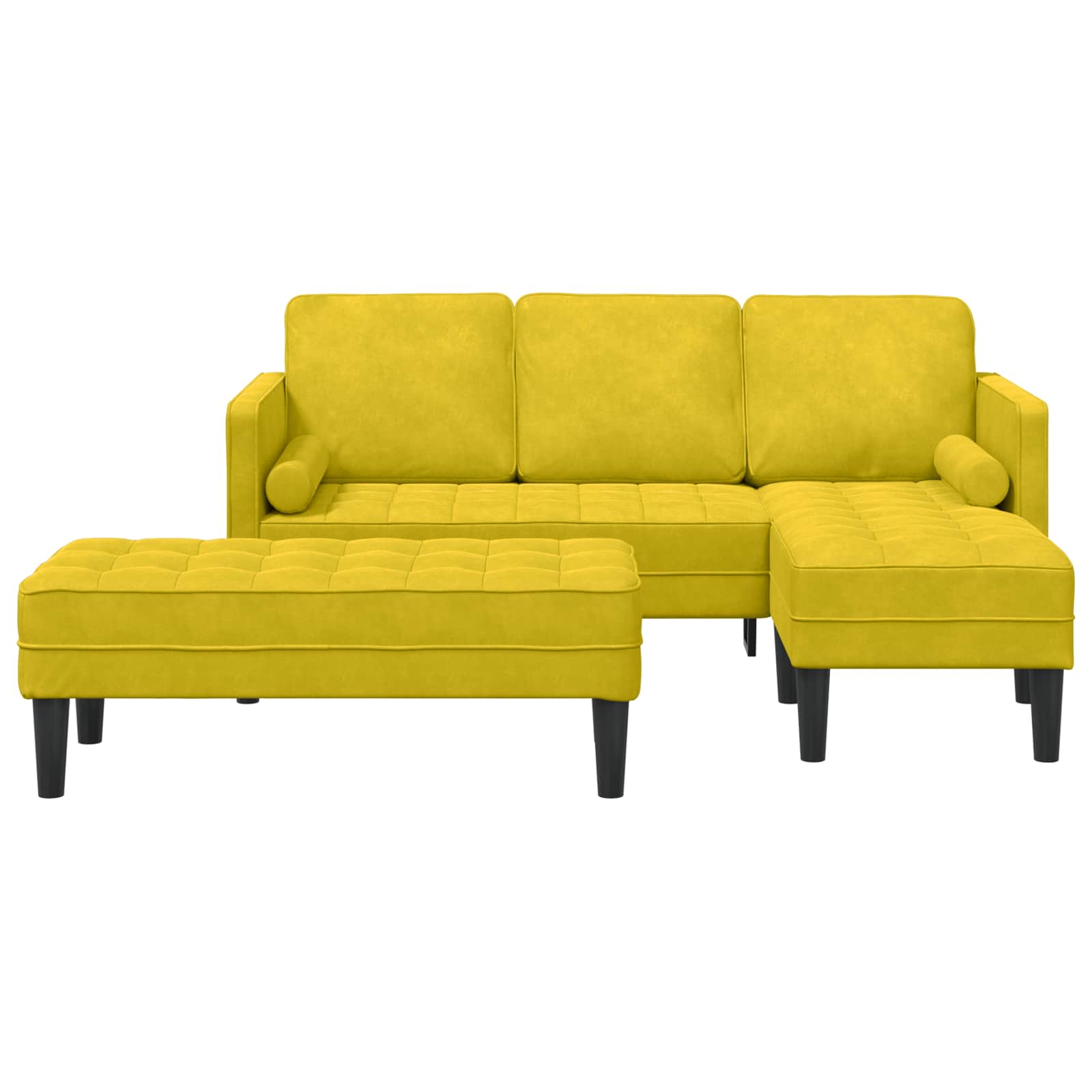 Ensemble de Canapés avec coussin 2 pcs Jaune Polyester - XIOS