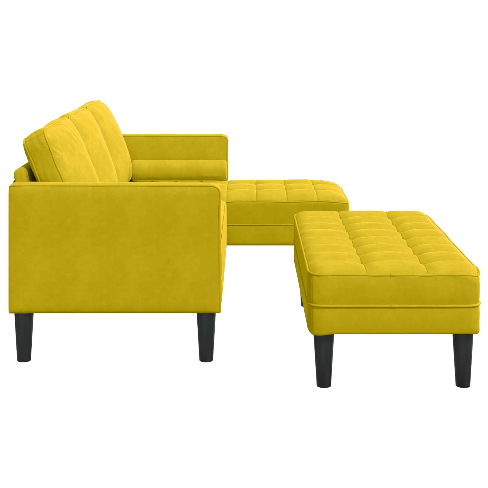 Ensemble de Canapés 2 pc Jaune Polyester