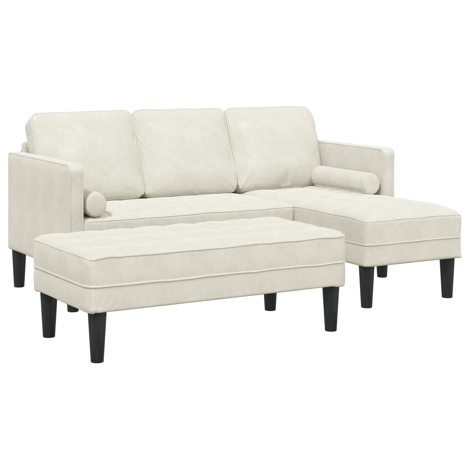 Ensemble de Canapés avec coussin 2 pcs Crème Polyester - XIOS